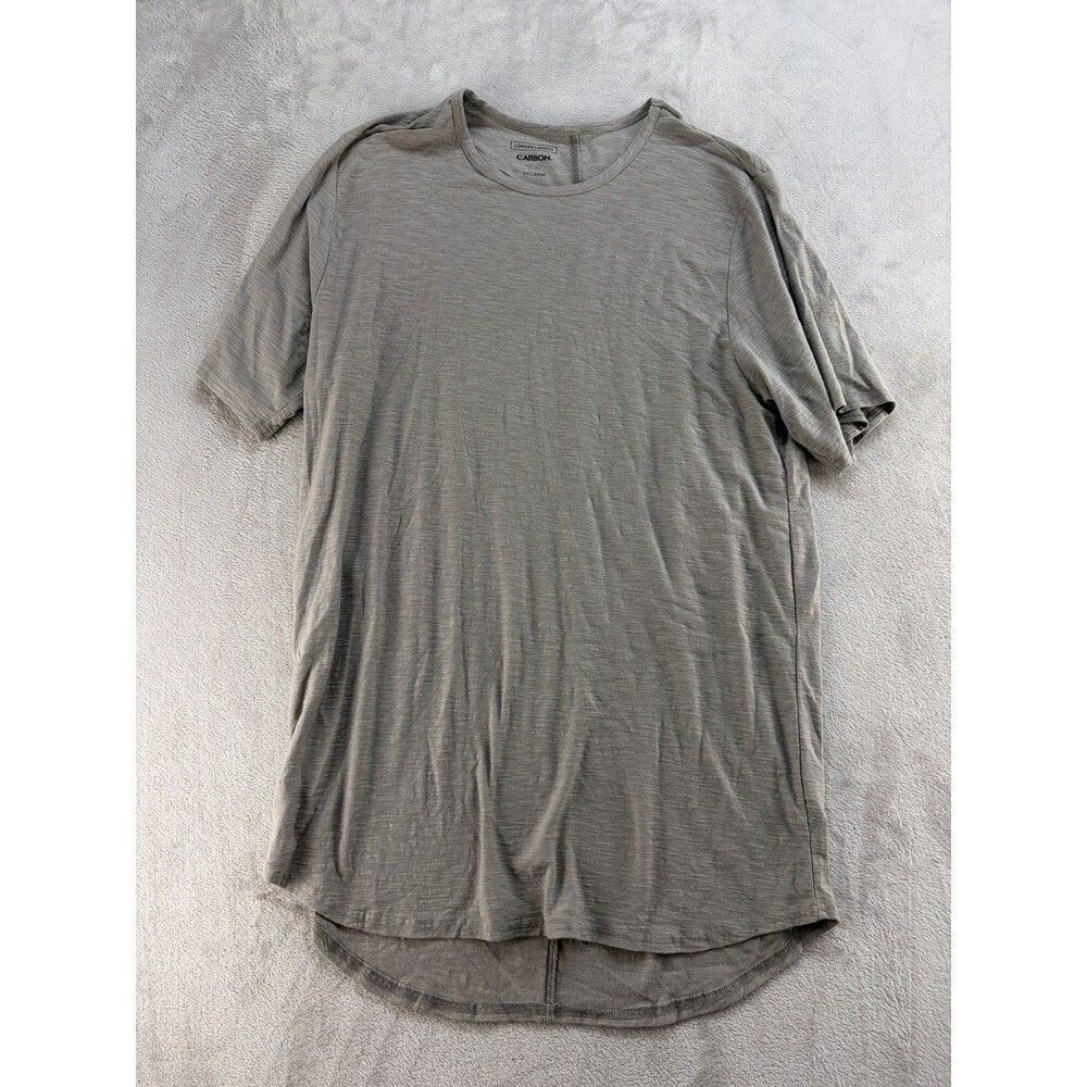 Carbon Longer Length T-Shirt Mens XXL Gray Heather Pocket Tee Casual